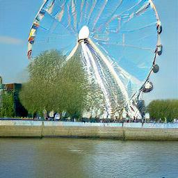 generated: a view of the Milllenium Wheel from the Thames #4